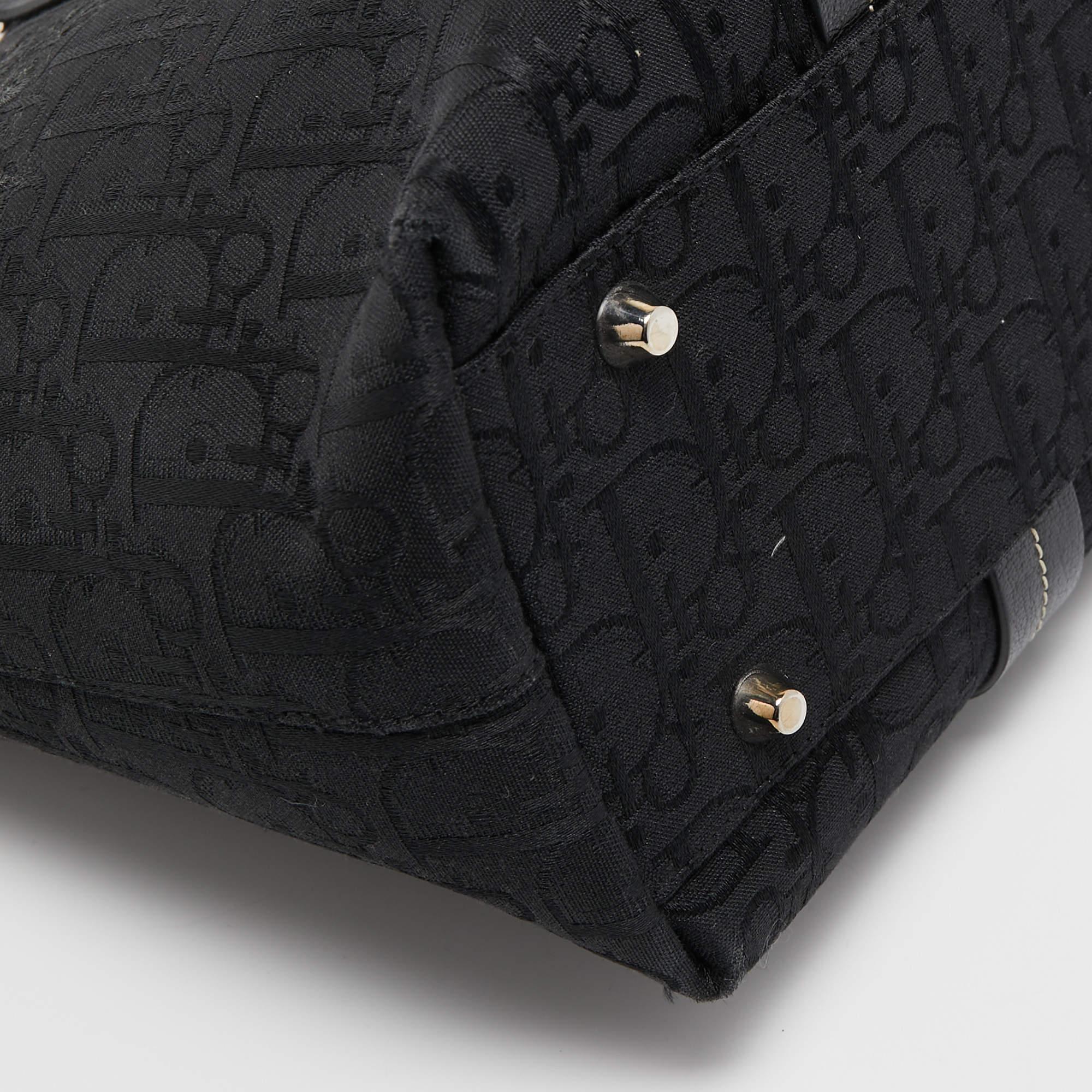 Dior Black Oblique Canvas Trotter Tote Bag 1