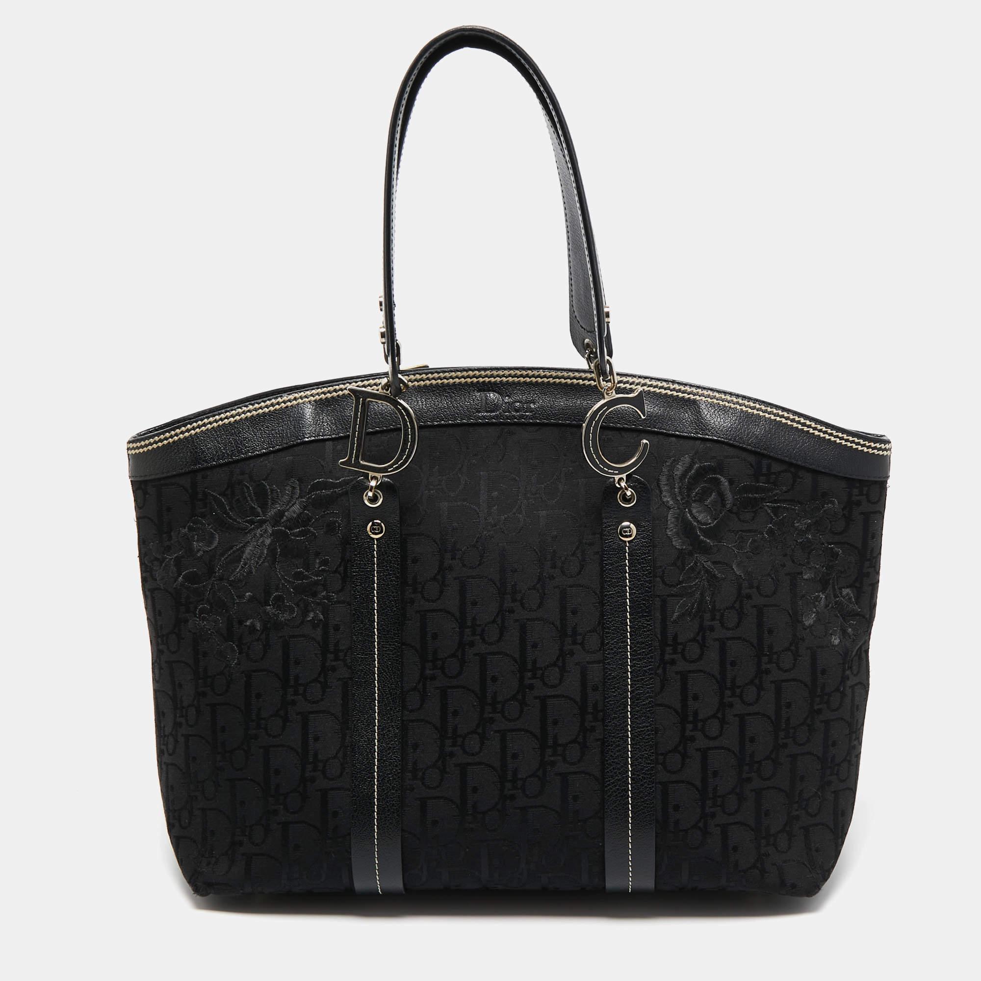 Dior Black Oblique Canvas Trotter Tote Bag 5