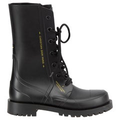 Dior Black Oblique Dior Camp Mid Calf Boots Size IT 38