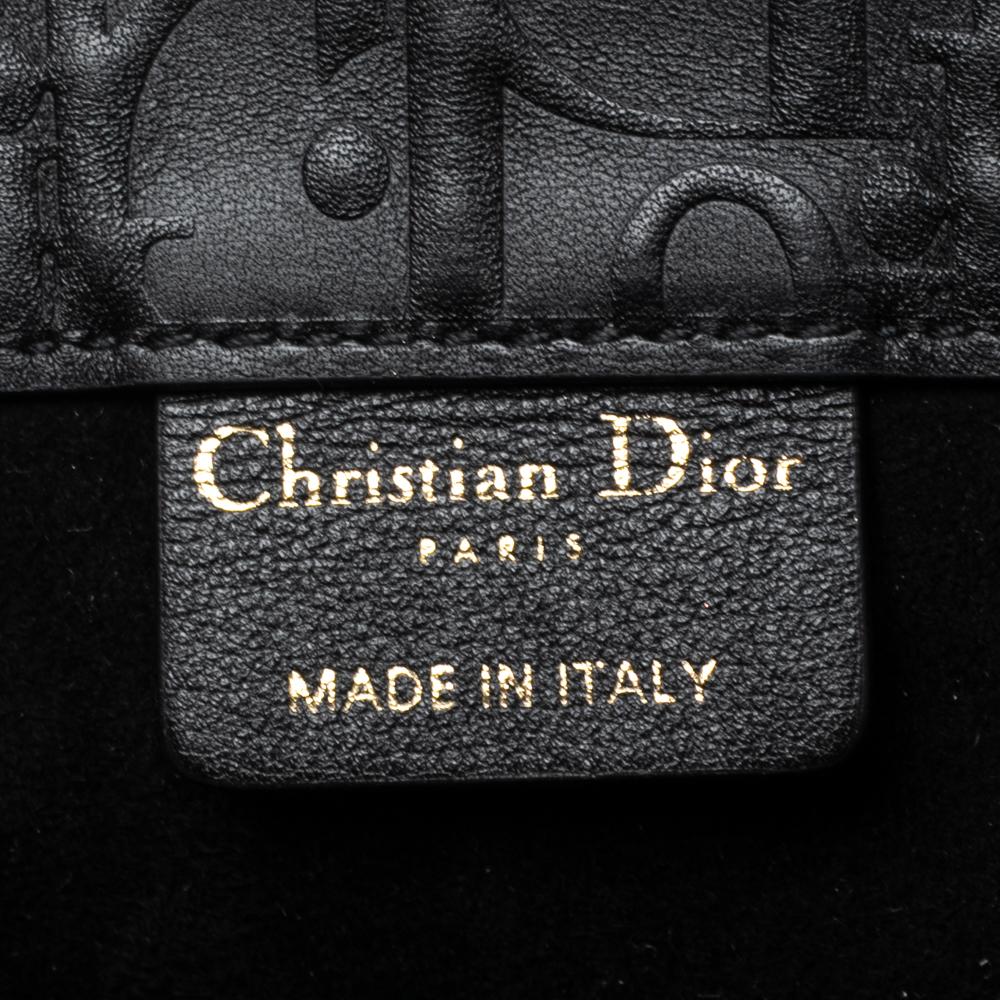 Dior Black Oblique Embossed Leather Book Tote 6