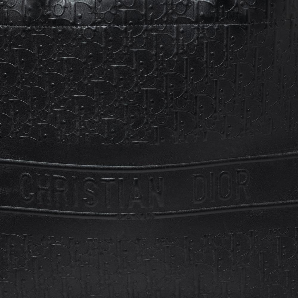 Dior Black Oblique Embossed Leather Book Tote 2