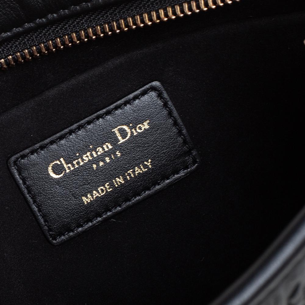 Dior Black Oblique Embossed Leather Diorquake Clutch 1