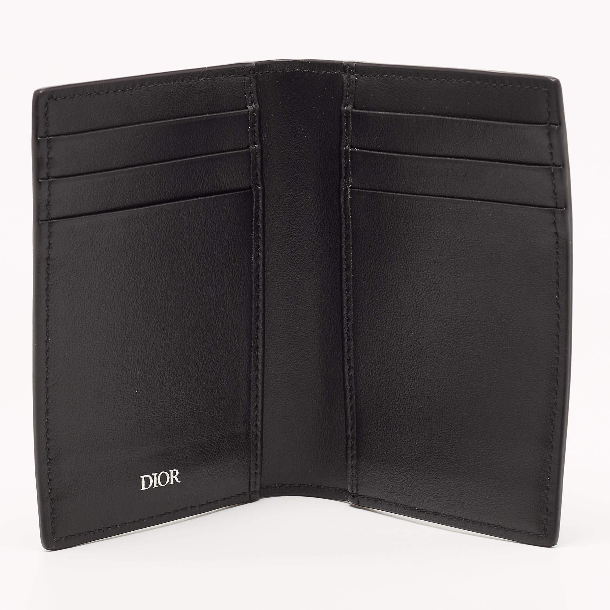 Dior Black Oblique Galaxy Leather Bifold Card Holder 6