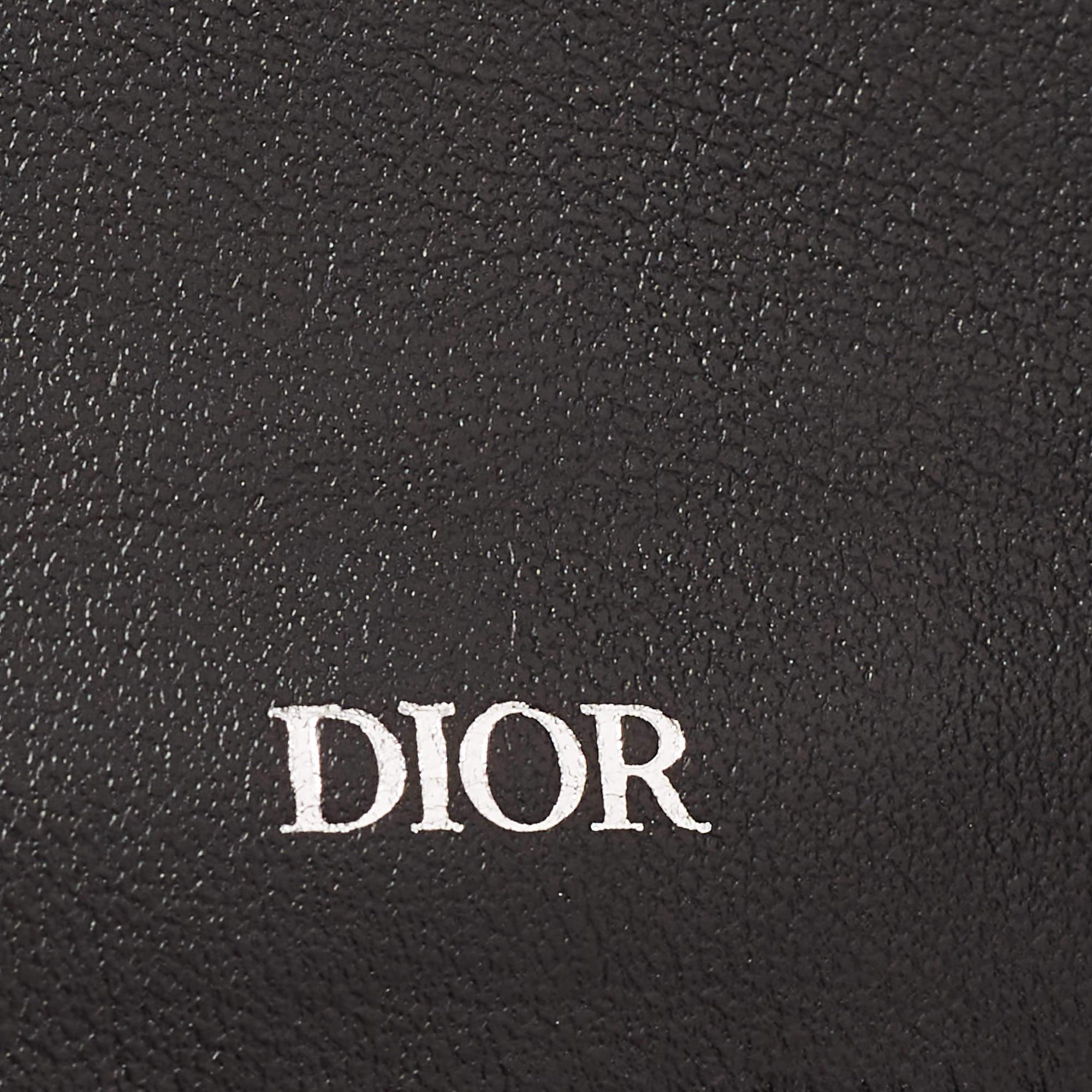 Dior Schwarzer schräger Galaxy Leder-Kartenhalter mit Bifold-Kartenhalter 5