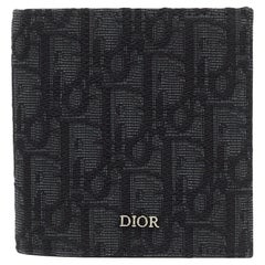 Dior Black Oblique Jacquard Bifold Wallet