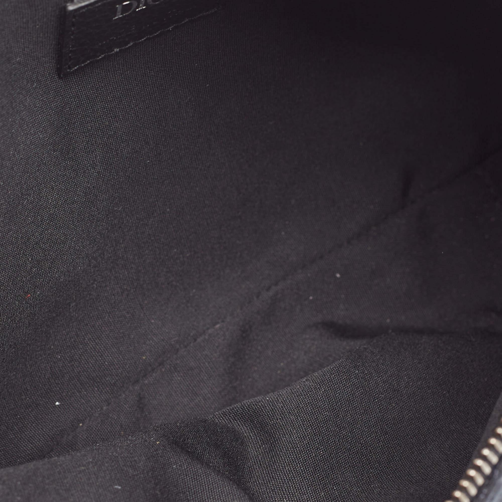 Dior Black Oblique Jacquard Canvas Safari Crossbody Bag 1
