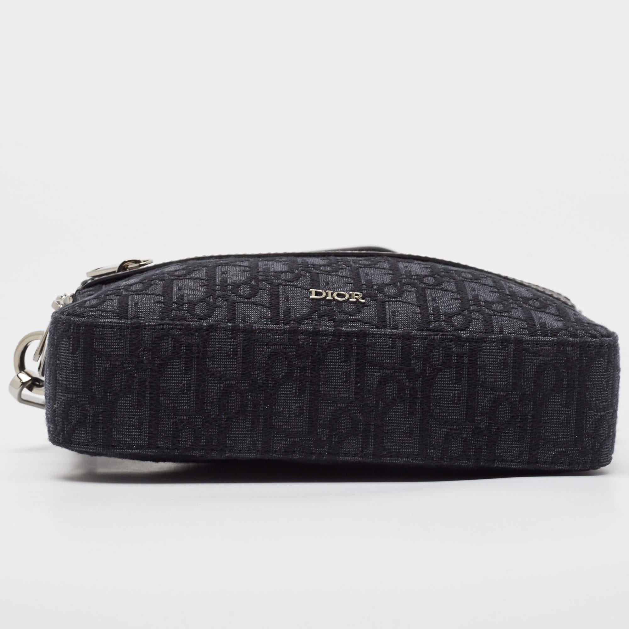 Dior Black Oblique Jacquard Canvas Safari Crossbody Bag 3