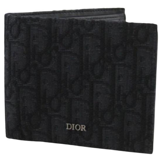 Dior Black Oblique Jacquard Mens Wallet For Sale
