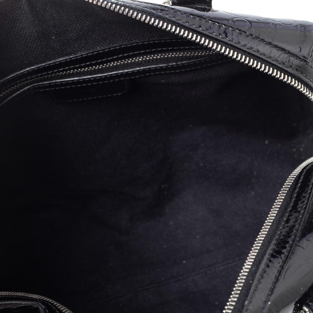 Dior Black Oblique Monogram Patent Leather Boston Bag 4