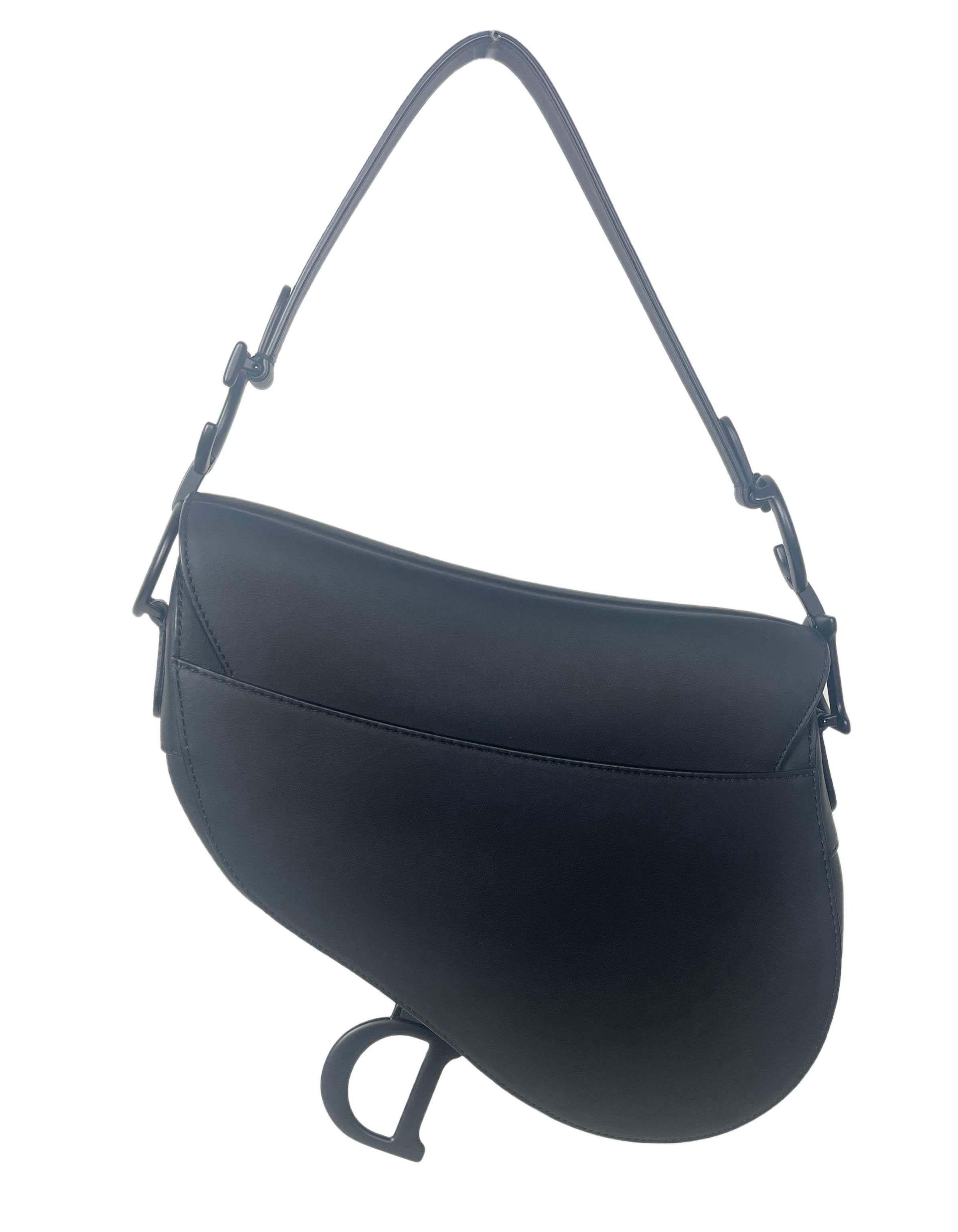dior saddle bag black ultramatte calfskin
