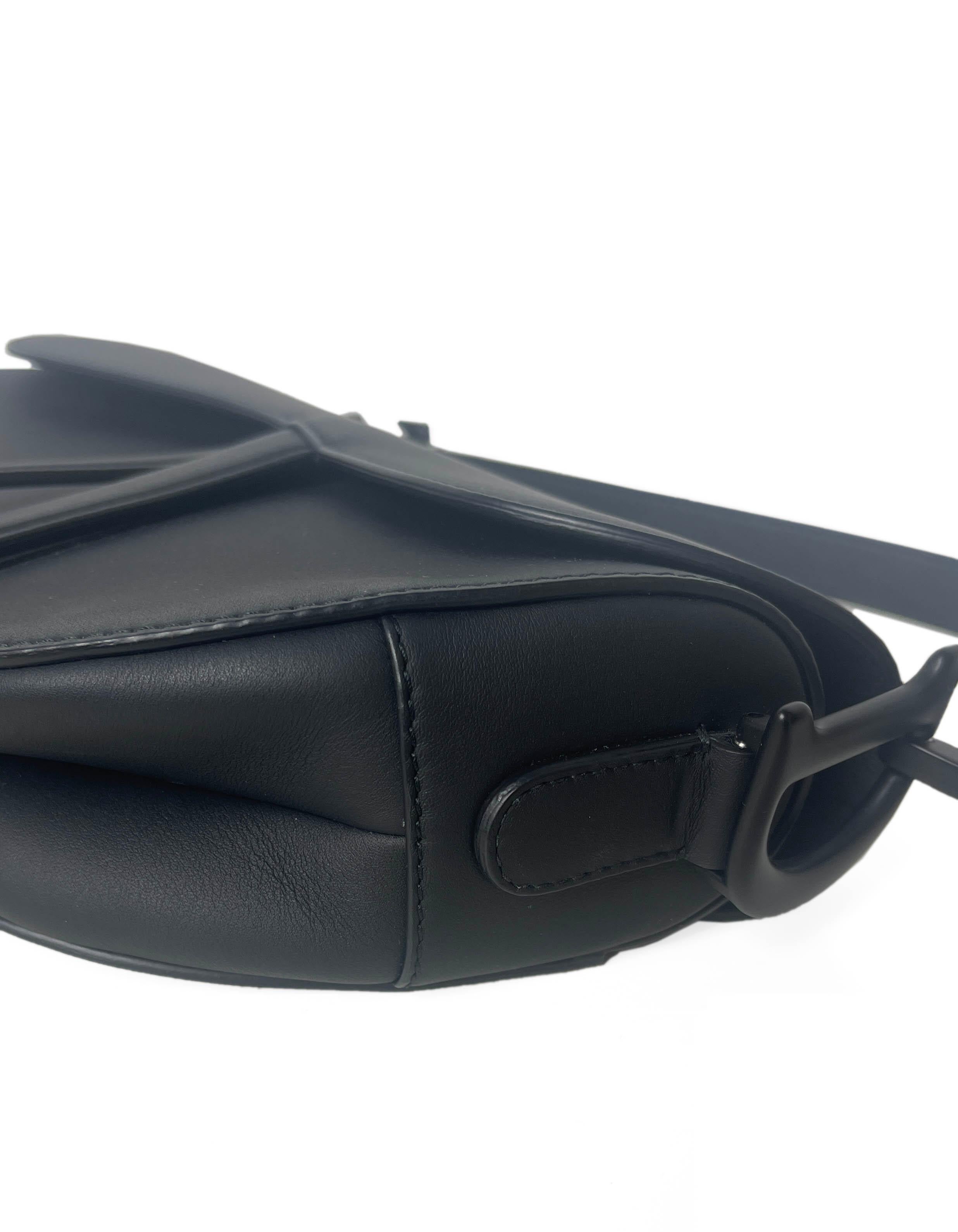 mini saddle bag black ultramatte calfskin