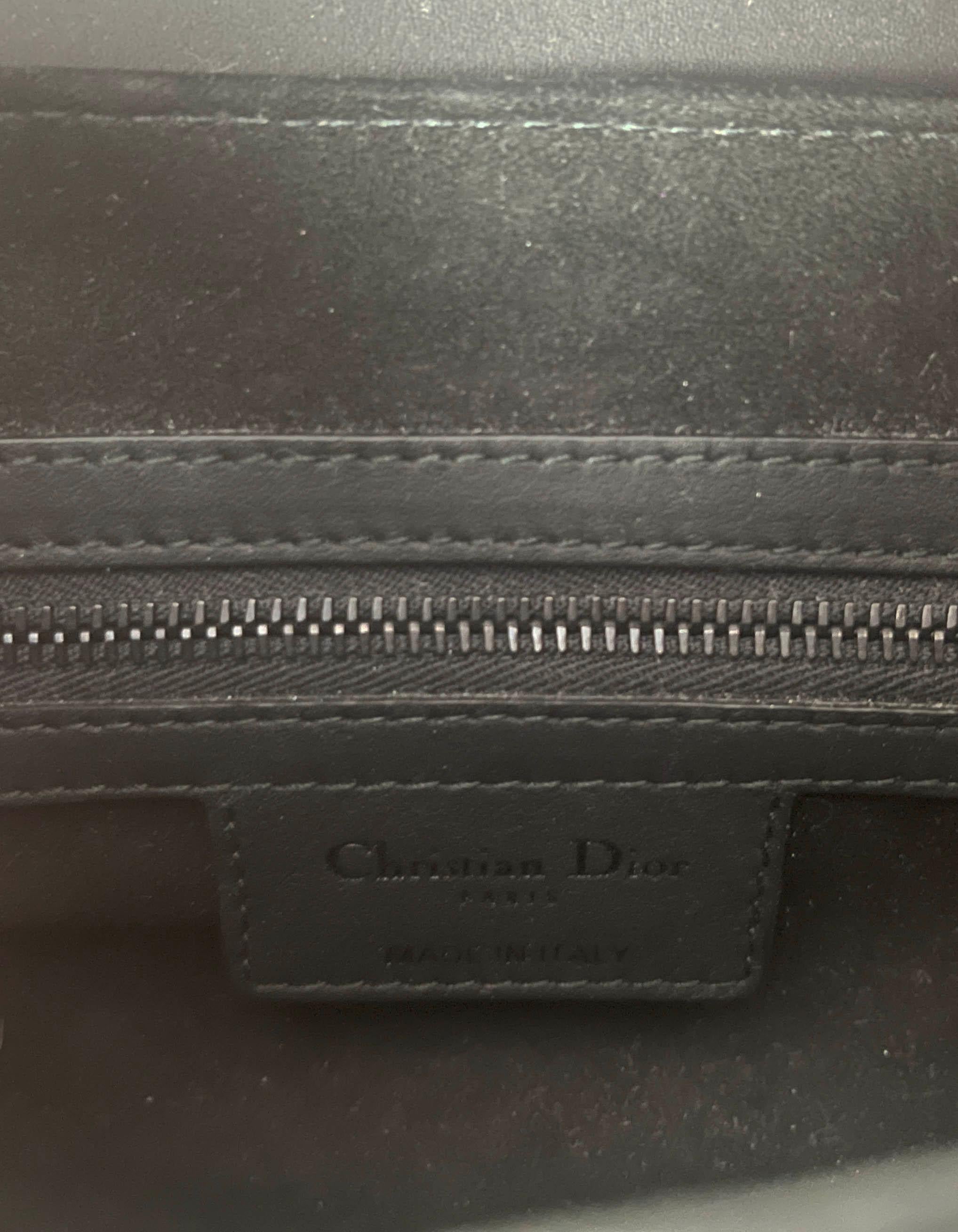 Women's Dior Black on Black Ultramatte Calfskin Leather Saddle Bag w. Original Receipt