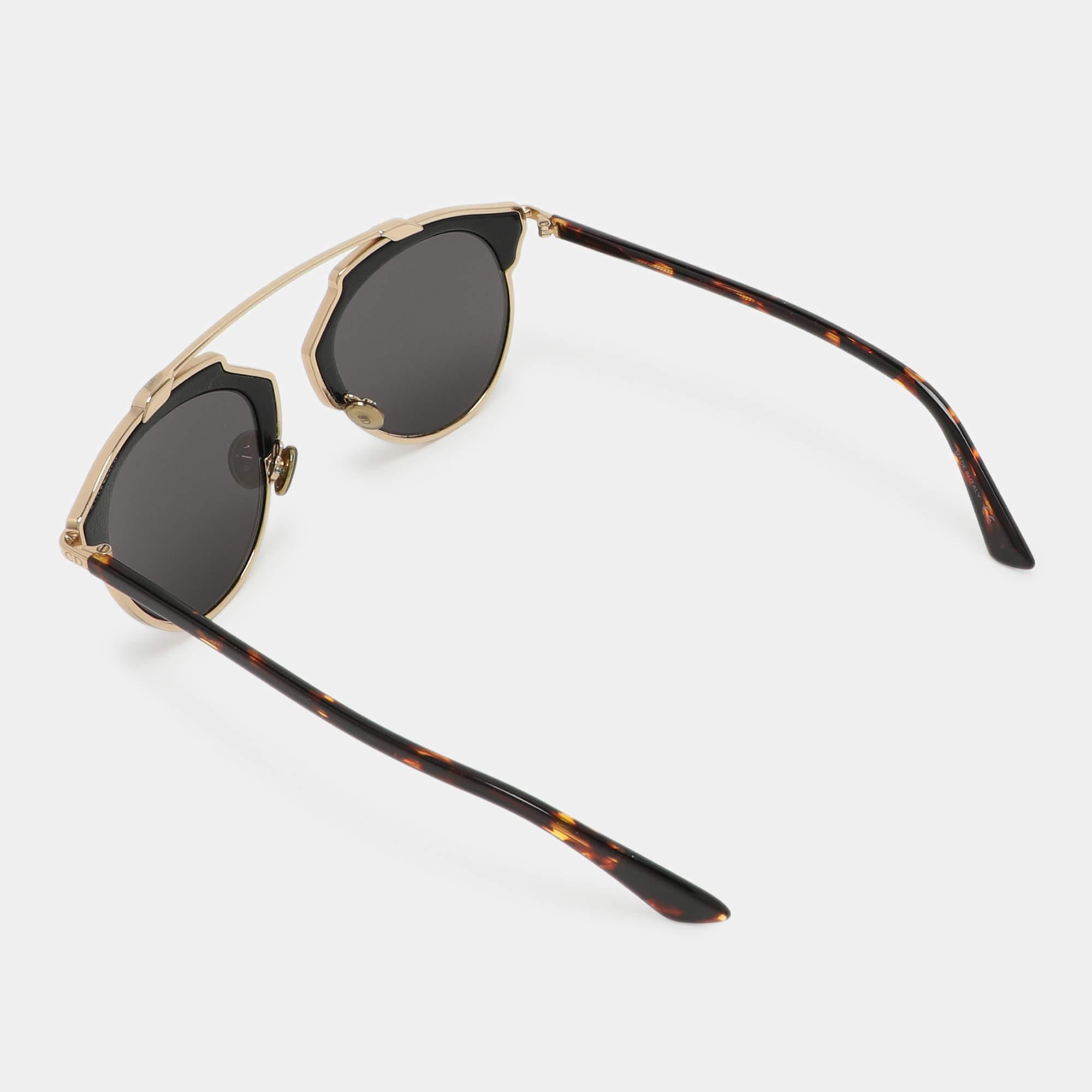 Dior Noir P7PY1 Lunettes de soleil rondes en métal So Real Bon état à Dubai, Al Qouz 2