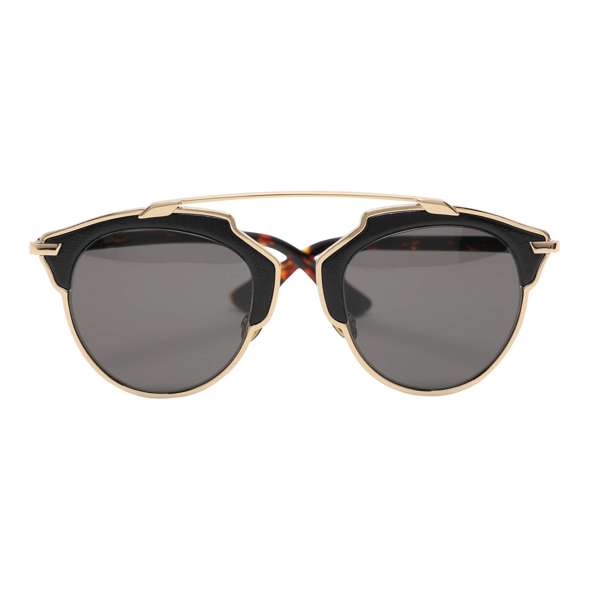 Dior Noir P7PY1 Lunettes de soleil rondes en métal So Real