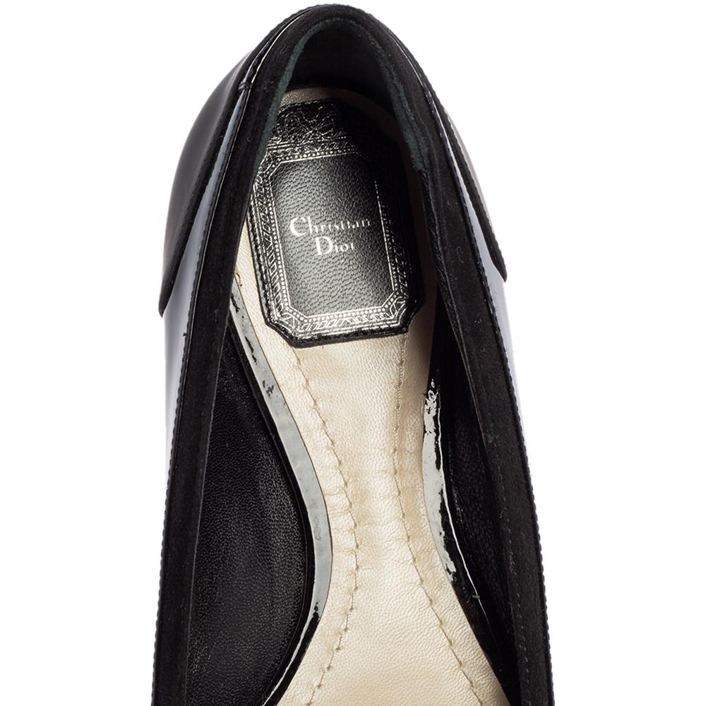 Dior Schwarzer Lack und Leder Ballet Flats Größe 39 2