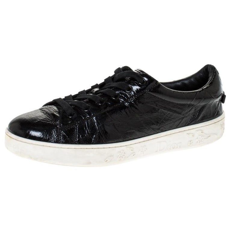 Dior Black Patent Crinkled Leather Move Low Top Sneakers Size 39.5 at ...