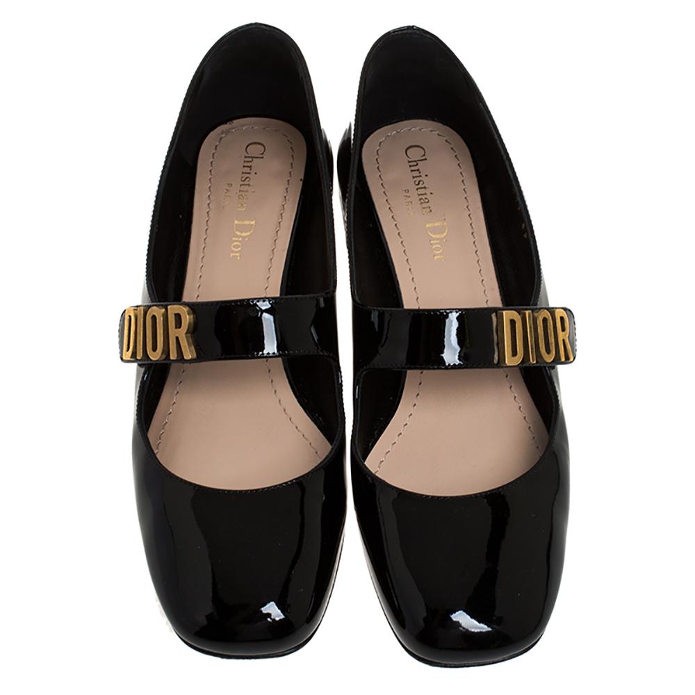 Dior Black Patent Leather Baby-D Mary 