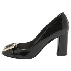 Dior Black Patent Leather Belt Detail Pumps Size 39