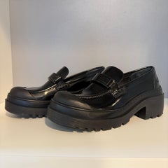 Dior Black Patent Leather Code Moccassins IT 36.5