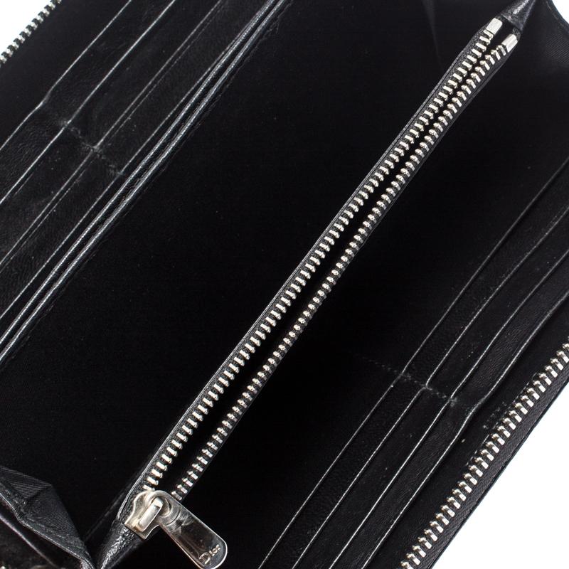 Dior Black Patent Leather Diorissimo Continental Zip Around Wallet 3