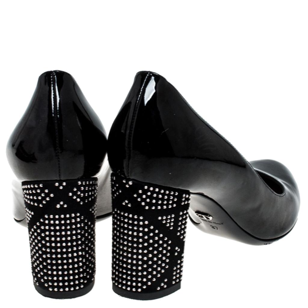dior black patent pumps