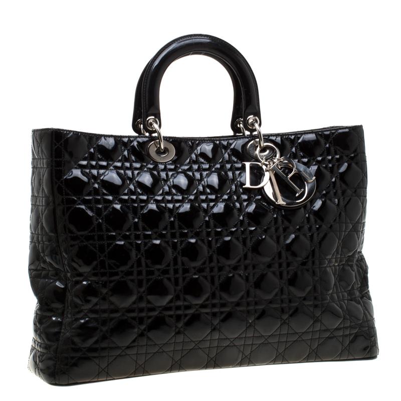 Lady dior black patent hotsell