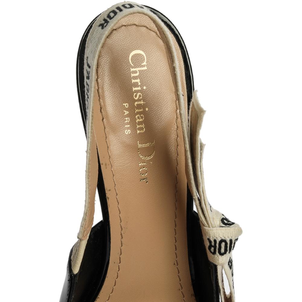 Dior Black Patent Leather J'adior Slingback Pumps Size 41 In Good Condition In Dubai, Al Qouz 2