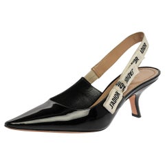 Dior Schwarz Lackleder J'adior Slingback Pumps Größe 41