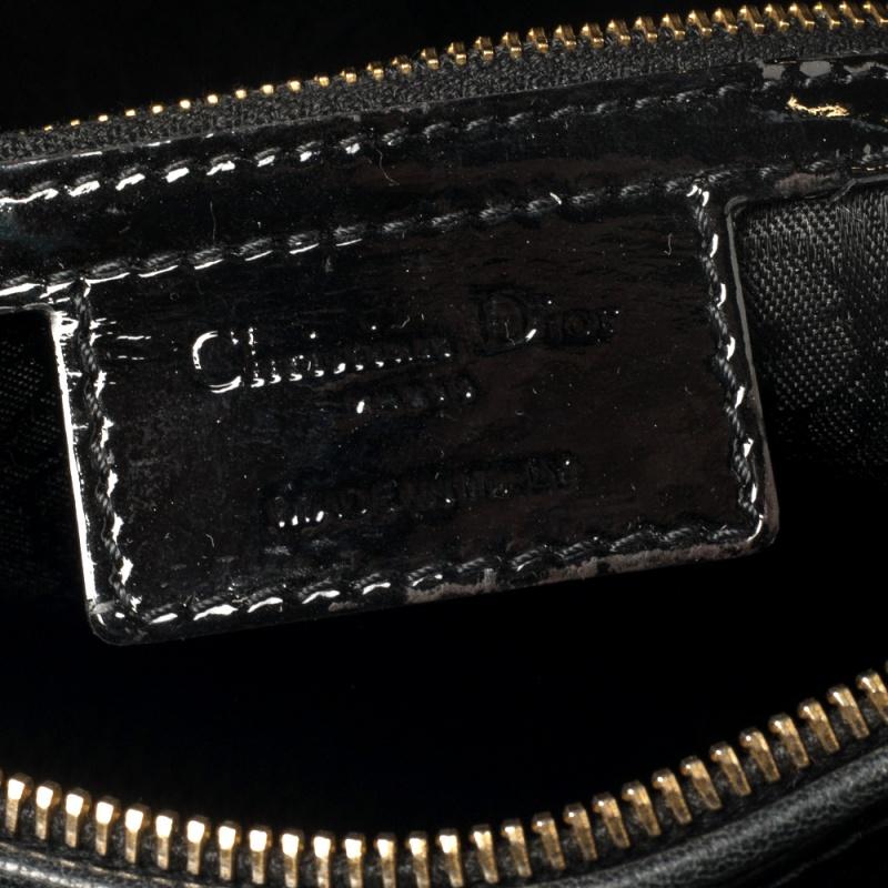 Dior Black Patent Leather Large Lady Dior Tote 6