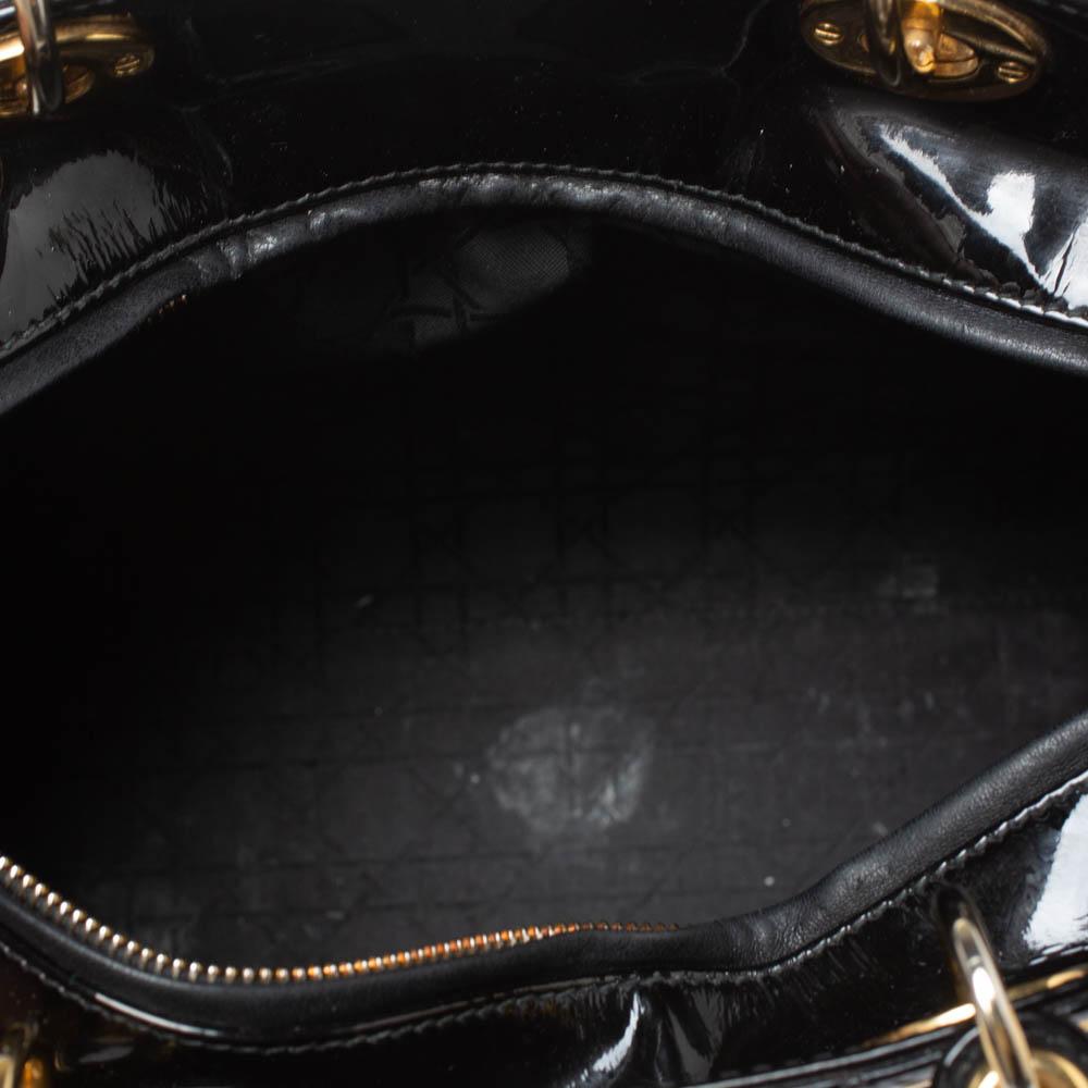 Dior Negro Charol Grande Lady Dior Tote 7