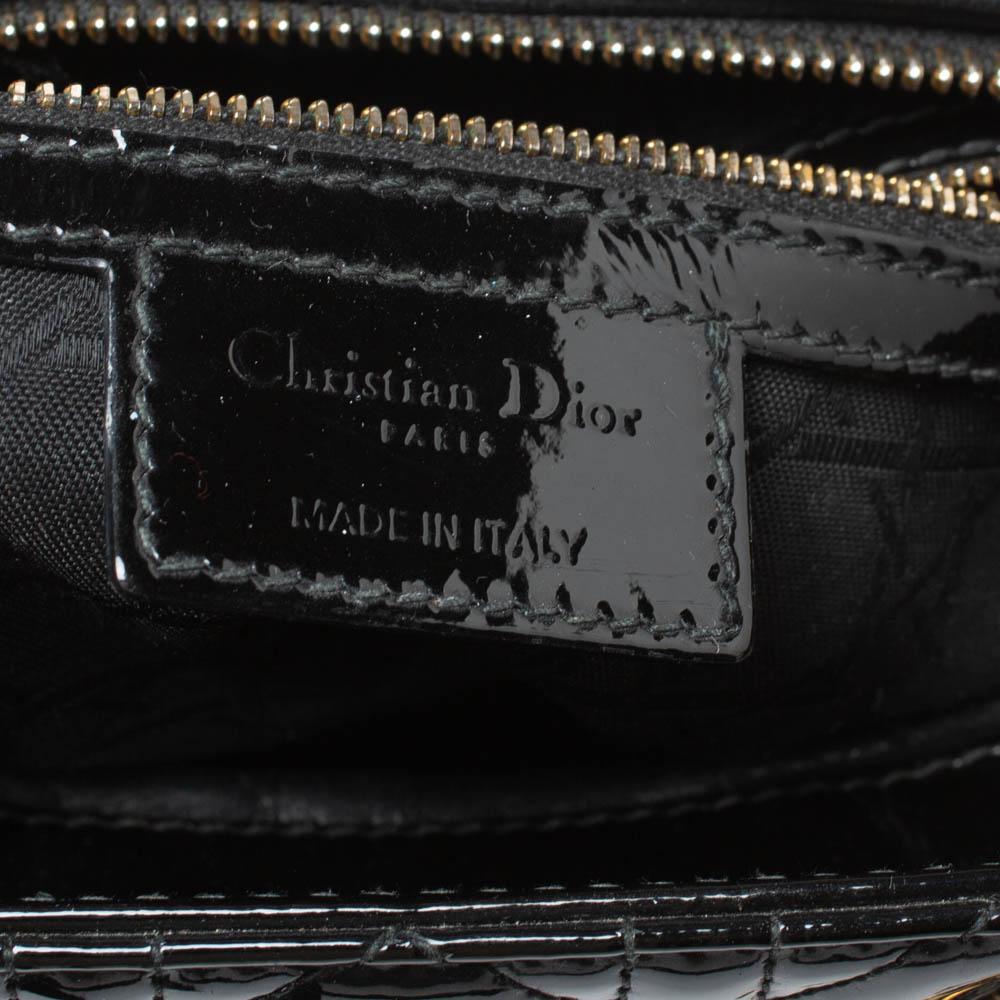 Dior Negro Charol Grande Lady Dior Tote 3
