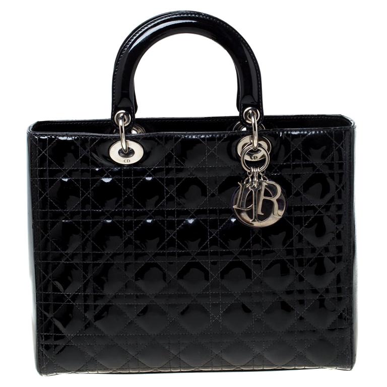 Dior  Bags  Black Patent Lady Dior Medium  Poshmark