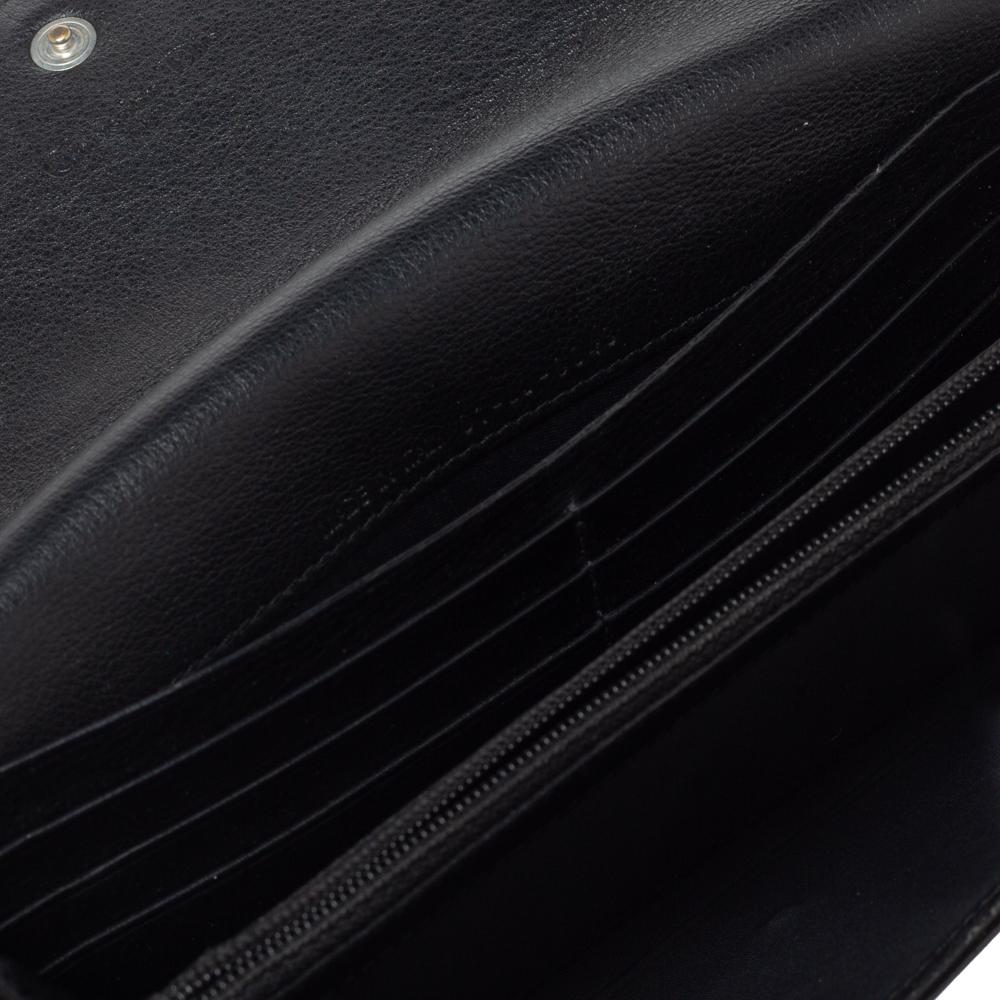 Dior Schwarzes Lackleder Logo Ultimate Continental Geldbörse 2