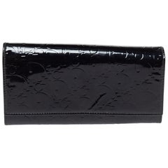 Dior Black Patent Leather Logo Ultimate Continental Wallet
