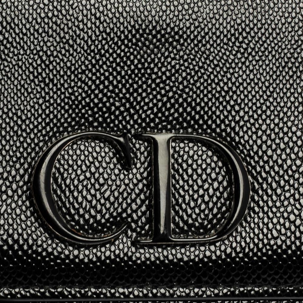Dior Black Patent Leather Mania Trifold Wallet 4