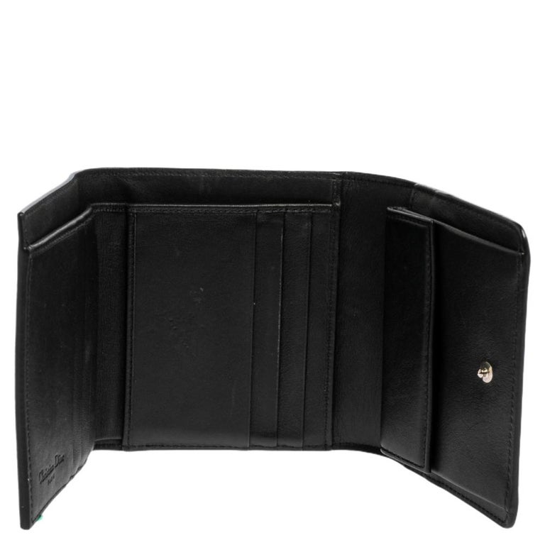 Dior Black Patent Leather Mania Trifold Wallet For Sale at 1stDibs