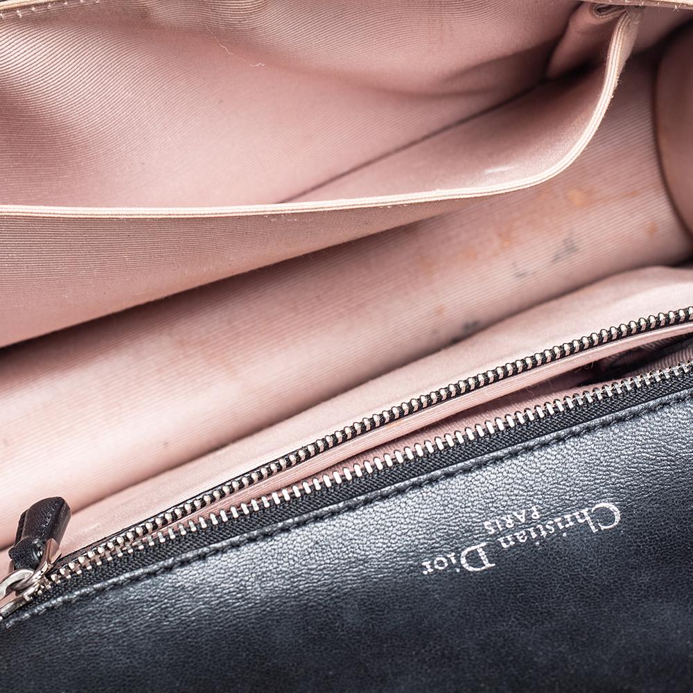 Dior Schwarzes Lackleder Medium Diorama Flap Umhängetasche 7