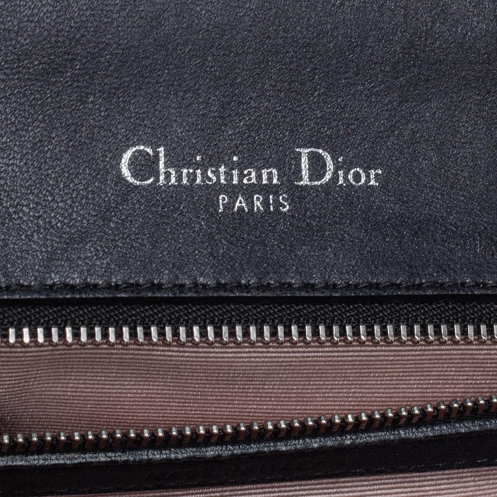 Dior Schwarzes Lackleder Medium Diorama Flap Umhängetasche 8