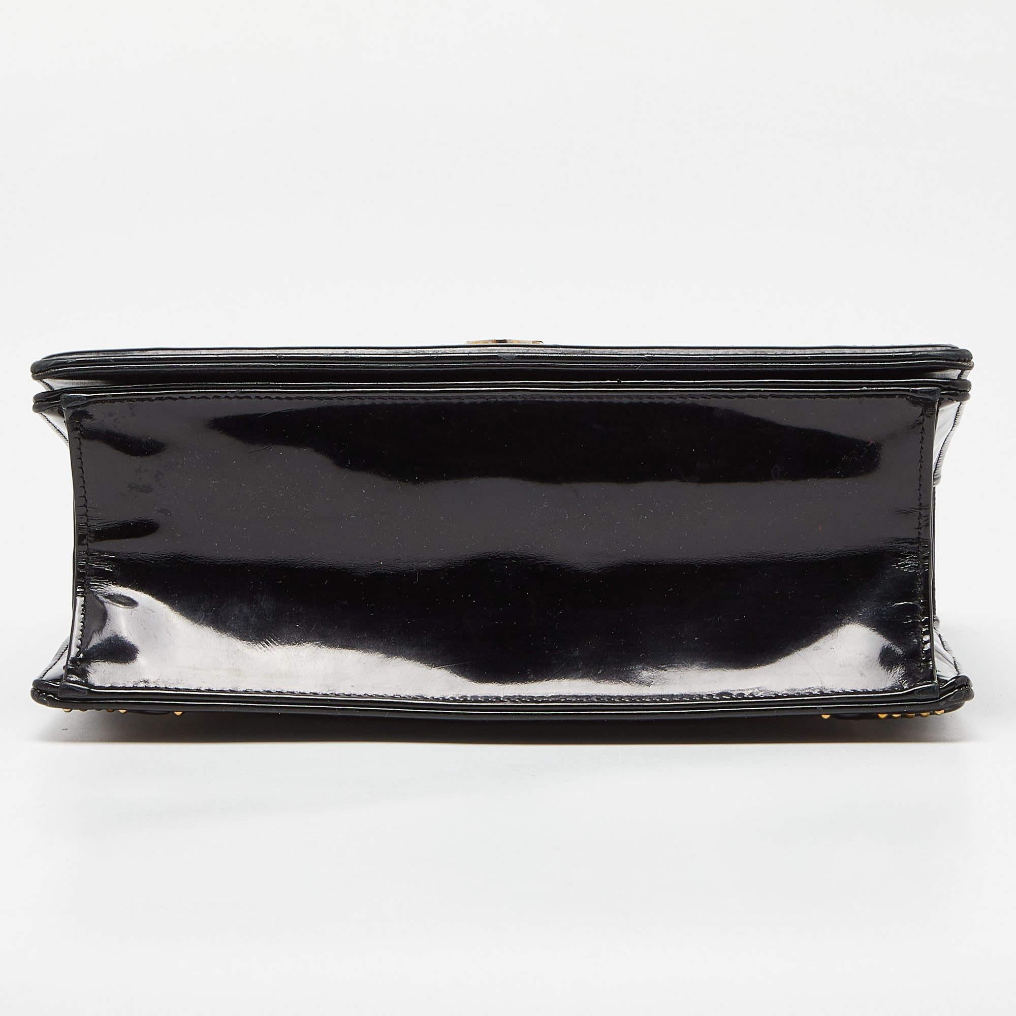 Dior Black Patent Leather Medium Diorama Shoulder Bag 1