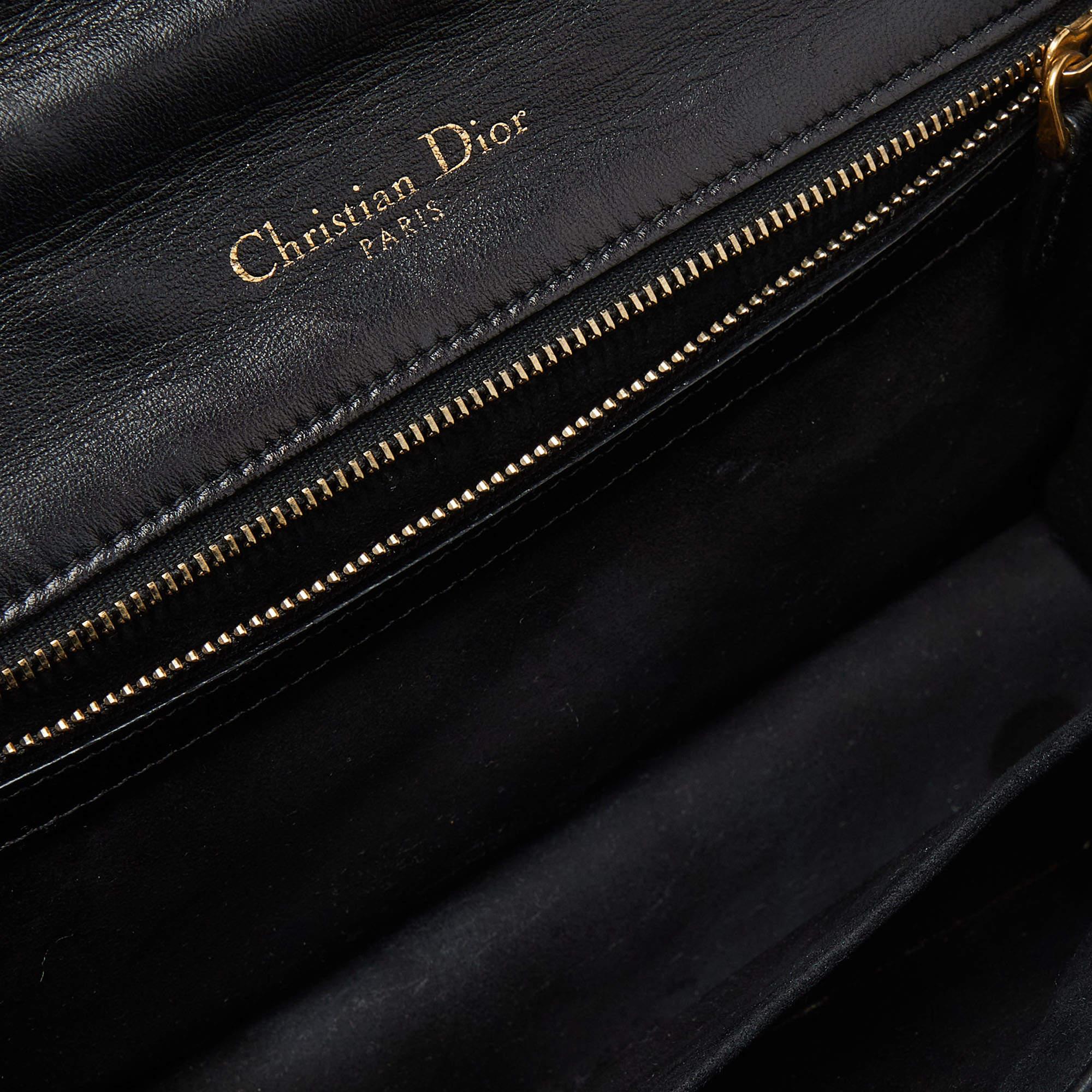Dior Black Patent Leather Medium Diorama Shoulder Bag For Sale 3