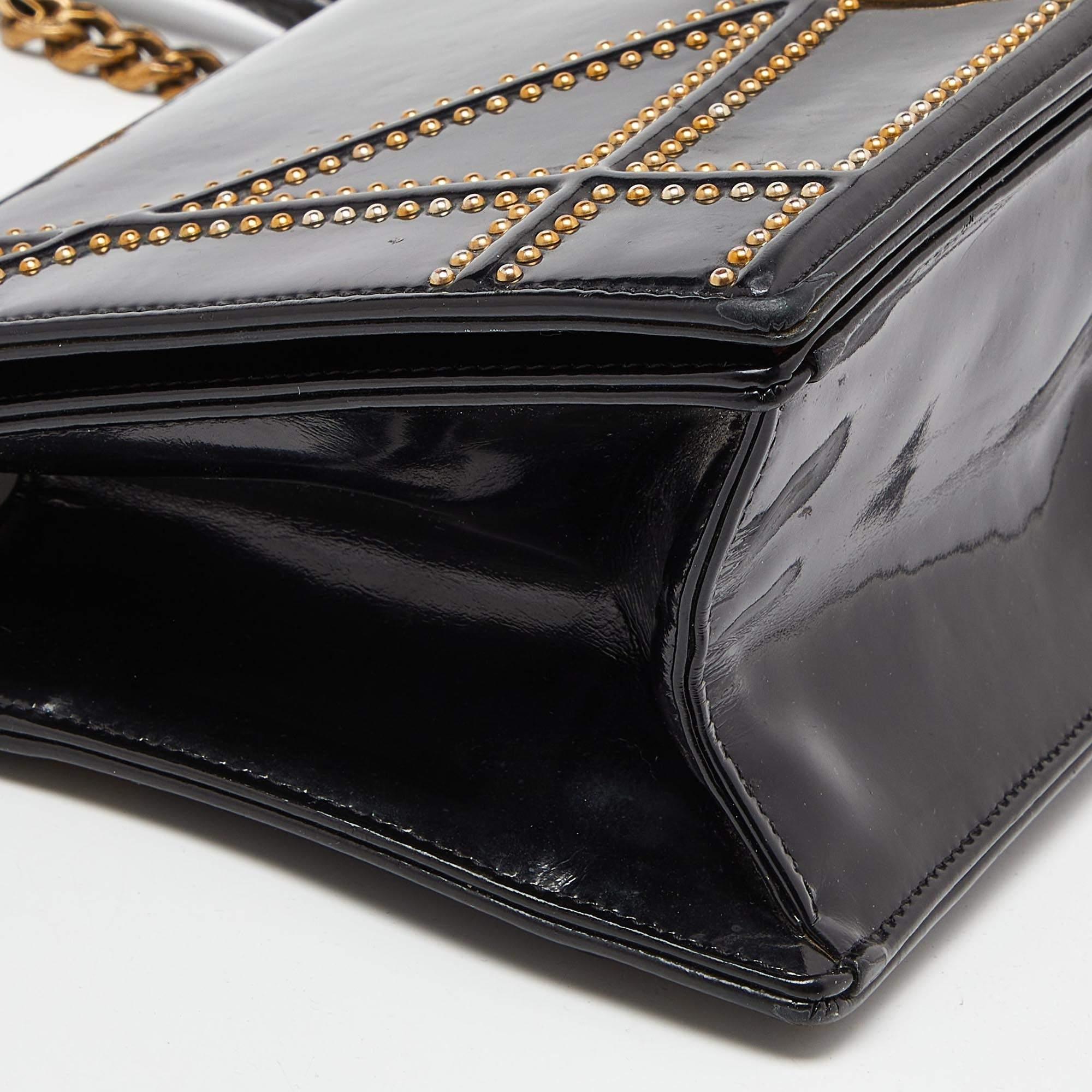 Dior Black Patent Leather Medium Diorama Shoulder Bag 5