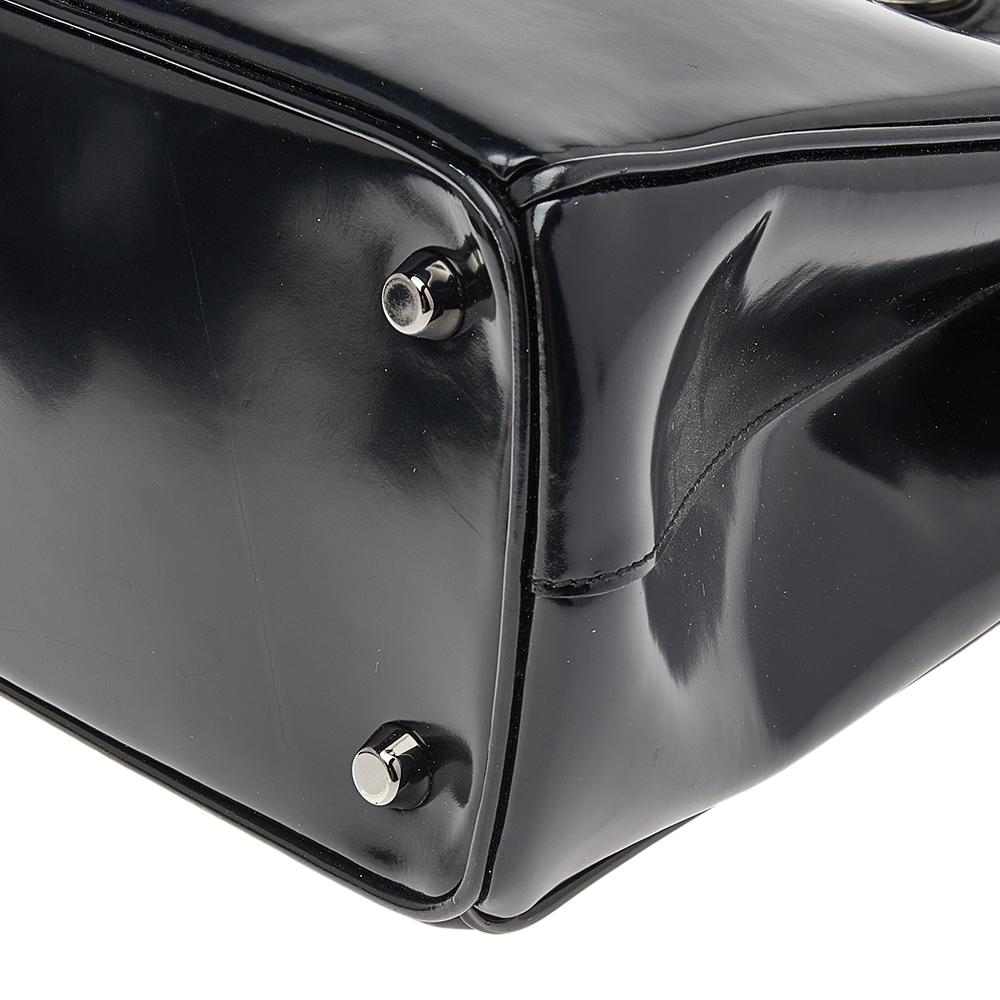 Dior Black Patent Leather Medium Diorissimo Tote 4
