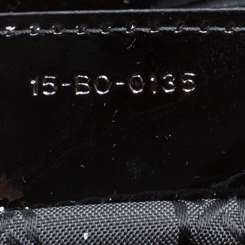Women's Dior Black Patent Leather Medium Lady Dior Top Handle Bag