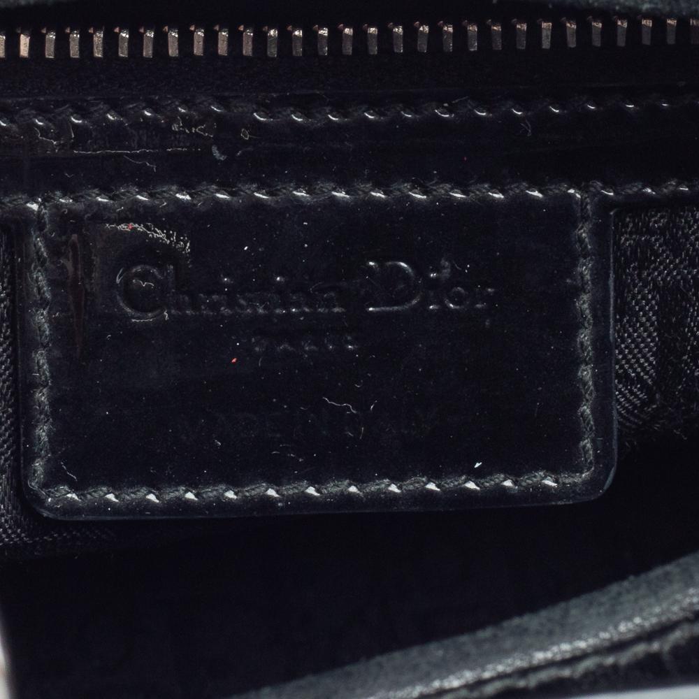 Dior Black Patent Leather Medium Lady Dior Tote 3