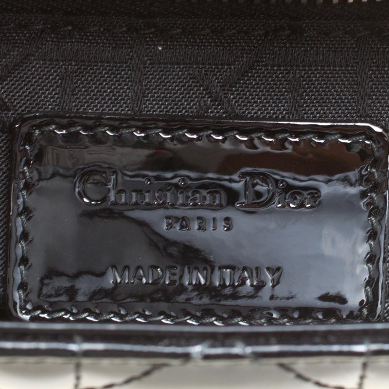 Dior Black Patent Leather Mini Lady Dior Top Handle Bag 1