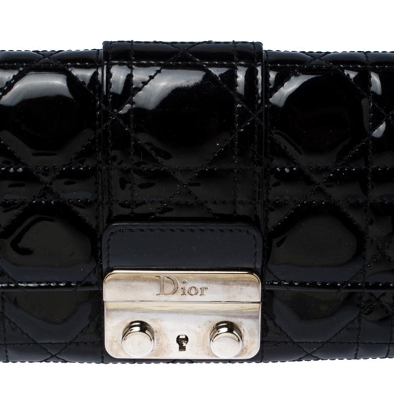 Dior Black Patent Leather Miss Dior Chain Clutch 1