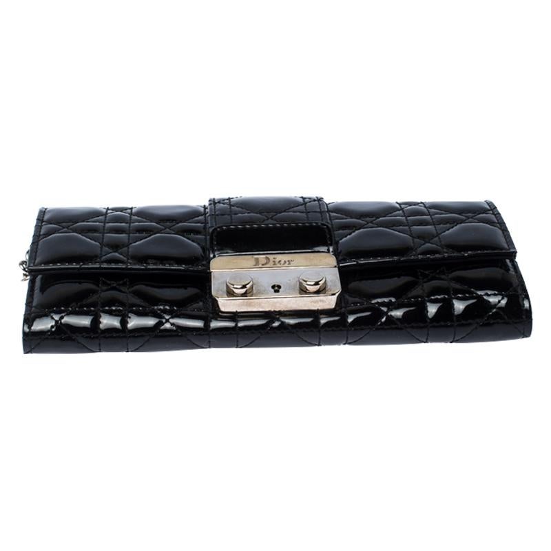 Dior Black Patent Leather Miss Dior Chain Clutch 3