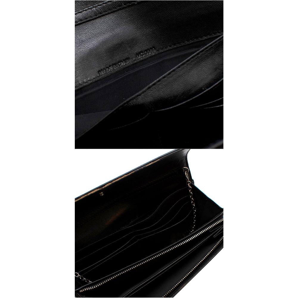 Dior Black Patent Leather Monogram Wallet on Chain For Sale 2