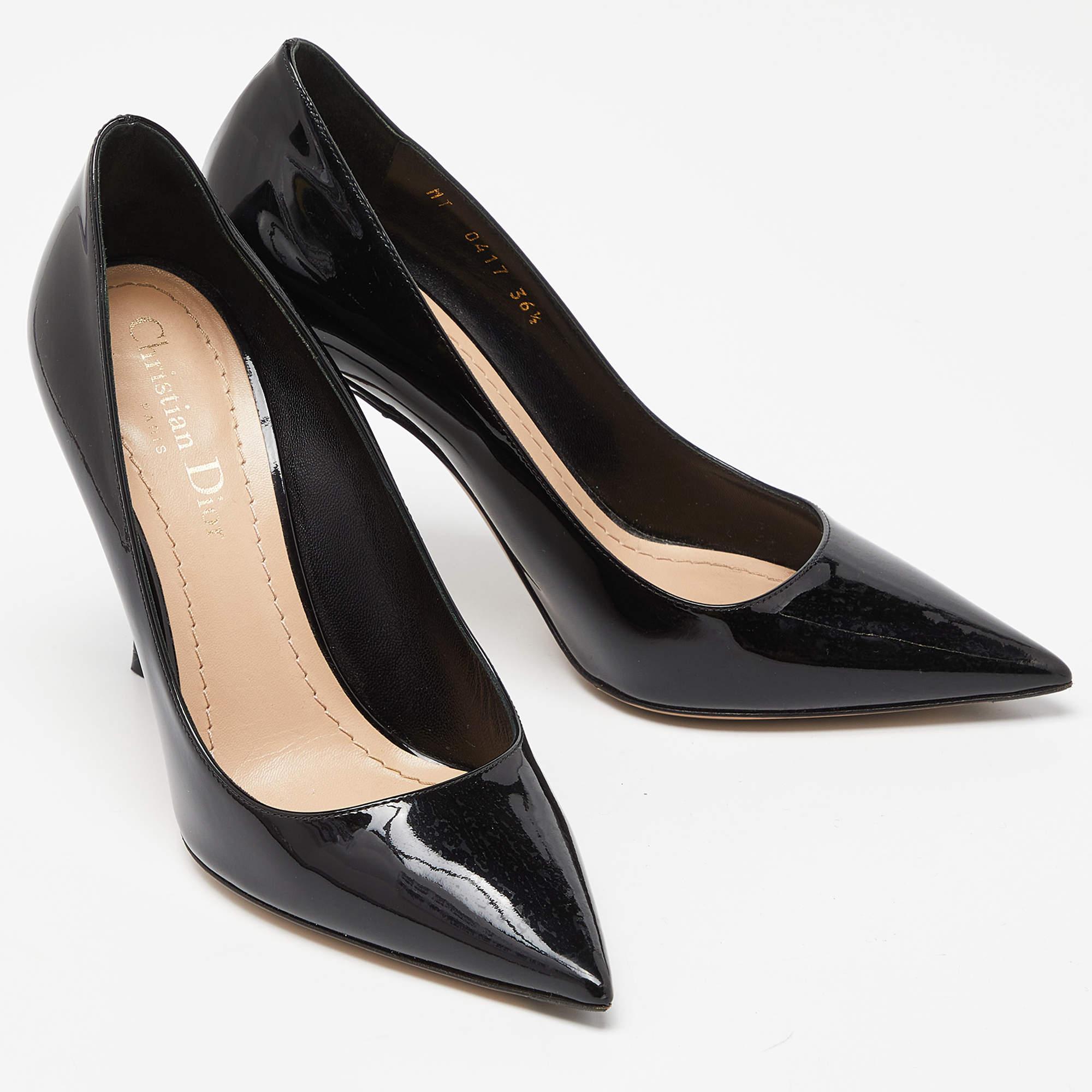Dior Black Patent Leather Pointed Toe Pumps Size 36.5 For Sale 1