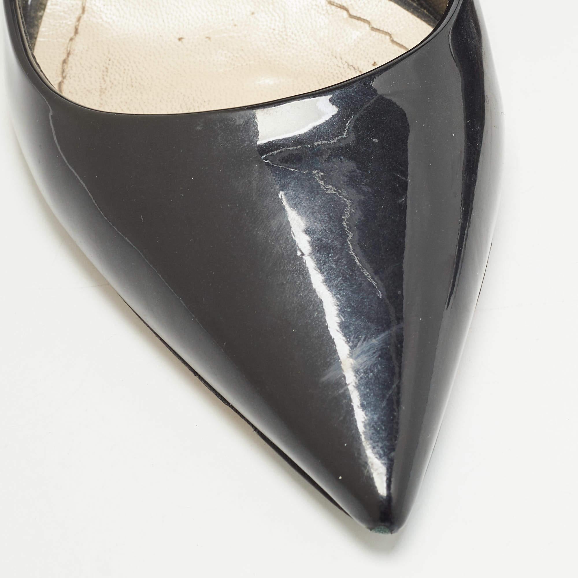 Dior Black Patent Leather Pointed Toe Pumps Size 38 For Sale 4